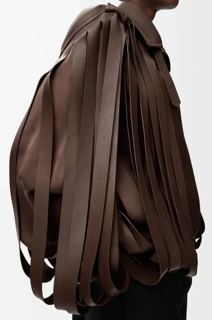 Jacket in nappa lambskin Brown