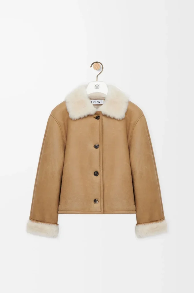 Jacket in shearling Camel Jacket in shearling Camel