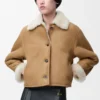 Jacket in shearling Camel Jacket in shearling Camel