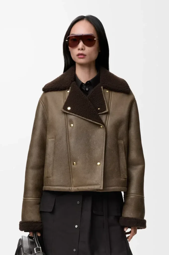 Jacket in shearling Sage Jacket in shearling Sage