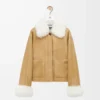 Jacket in shearling White/Gold