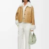 Jacket in shearling White/Gold