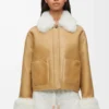Jacket in shearling White/Gold