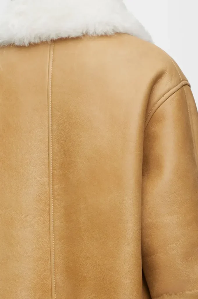 Jacket in shearling White/Gold