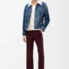 Jacket in shearling White/Indigo Blue