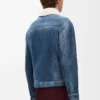Jacket in shearling White/Indigo Blue