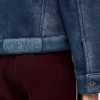 Jacket in shearling White/Indigo Blue