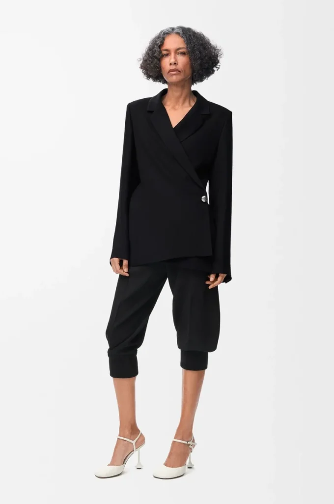 Jacket in stretch viscose blend Black