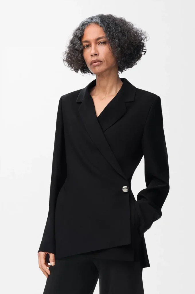Jacket in stretch viscose blend Black