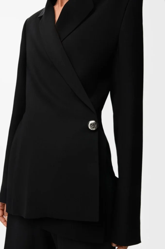 Jacket in stretch viscose blend Black
