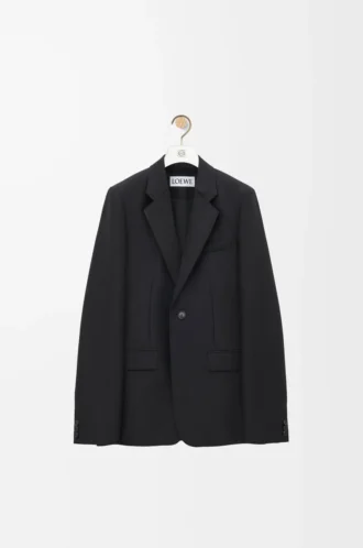 Jacket in wool and silk Black