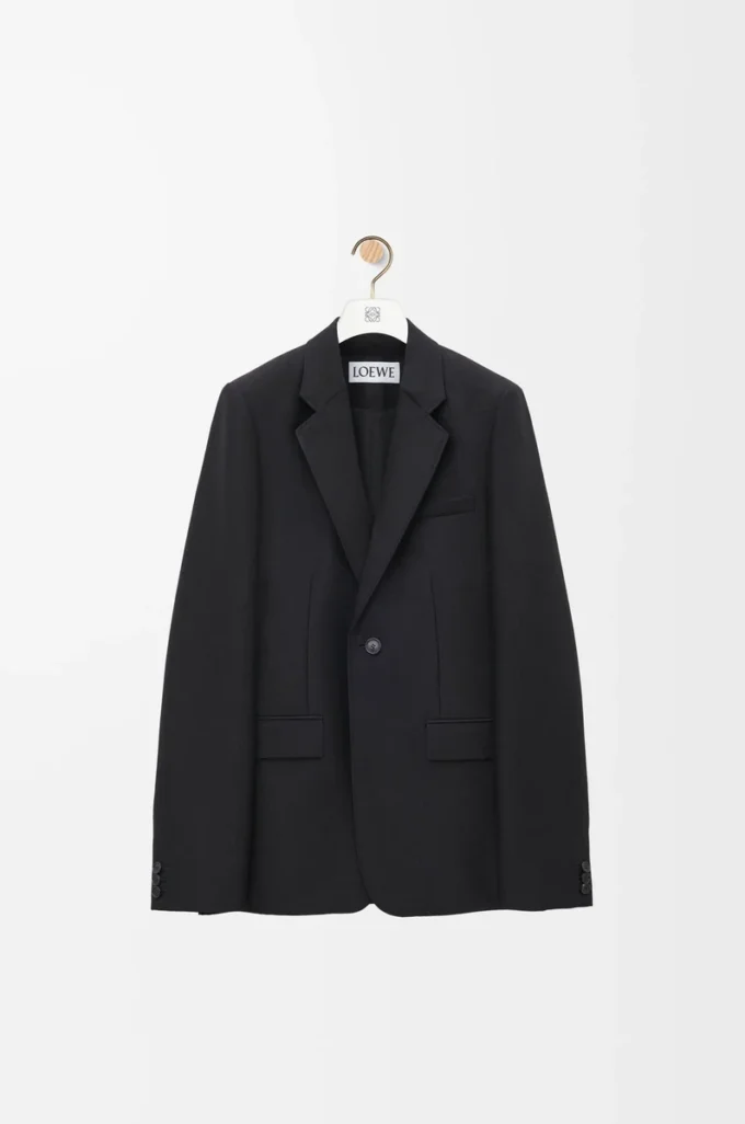 Jacket in wool and silk Black Jacket in wool and silk Black