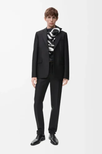 Jacket in wool and silk Black