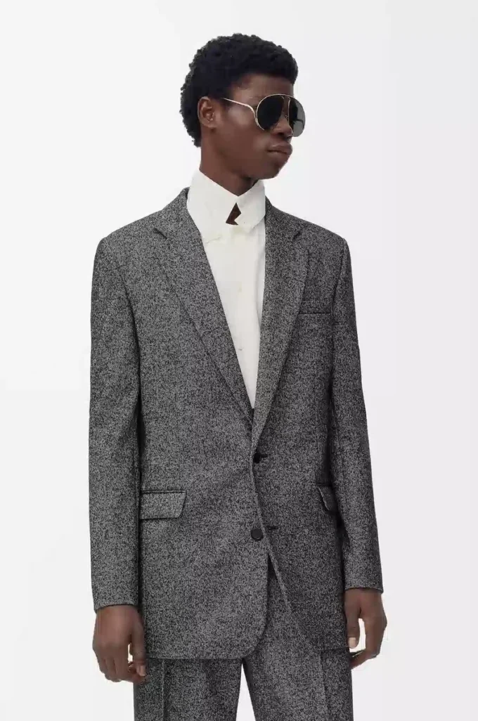Jacket in wool blend Black/White Jacket in wool blend Black/White