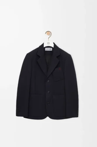 Jacket in wool Dark Navy Blue