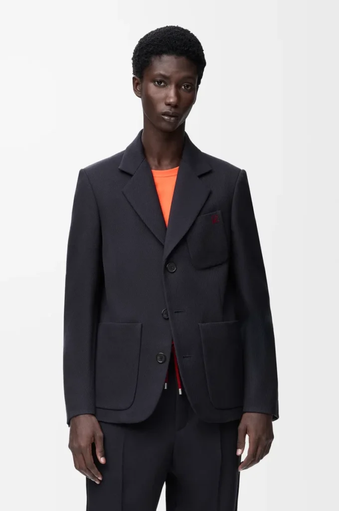 Jacket in wool Dark Navy Blue Jacket in wool Dark Navy Blue