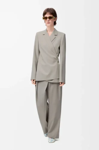 Jacket in wool Light Beige Melange