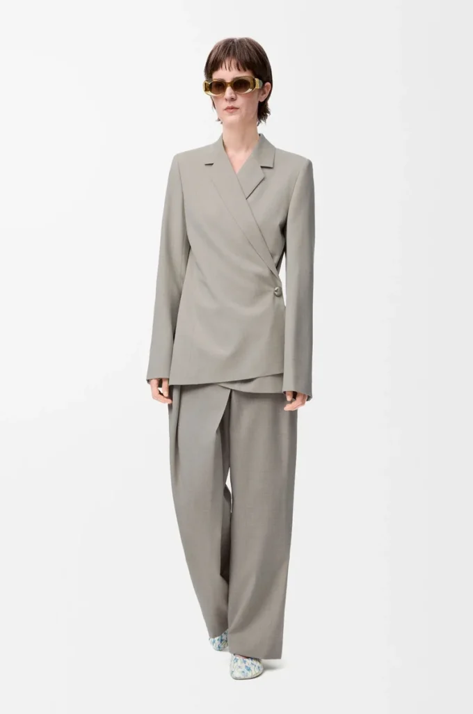 Jacket in wool Light Beige Melange