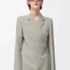 Jacket in wool Light Beige Melange