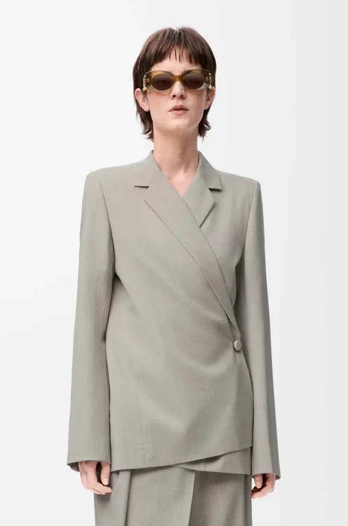 Jacket in wool Light Beige Melange