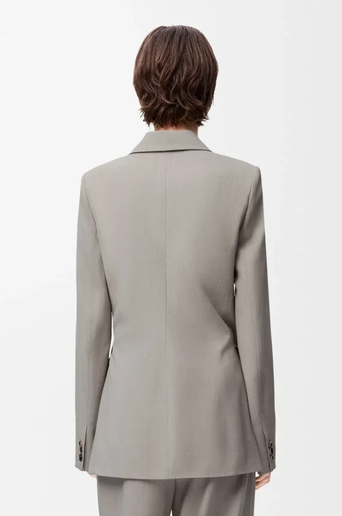 Jacket in wool Light Beige Melange