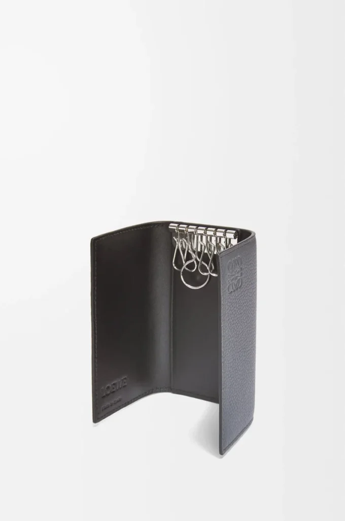 Key case in soft grained calfskin Anthracite Key case in soft grained calfskin Anthracite