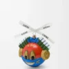 Knight Cat bauble in blown glass Red/Blue