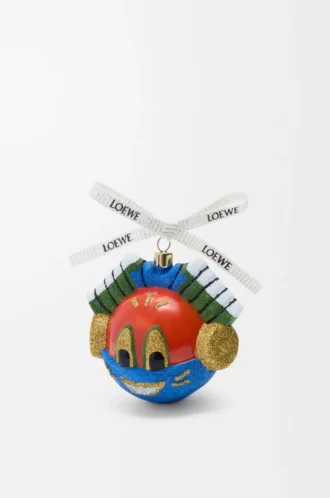 Knight Cat bauble in blown glass Red/Blue