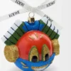 Knight Cat bauble in blown glass Red/Blue