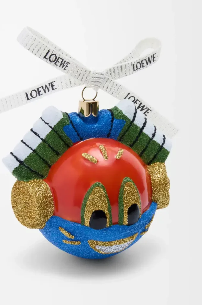 Knight Cat bauble in blown glass Red/Blue