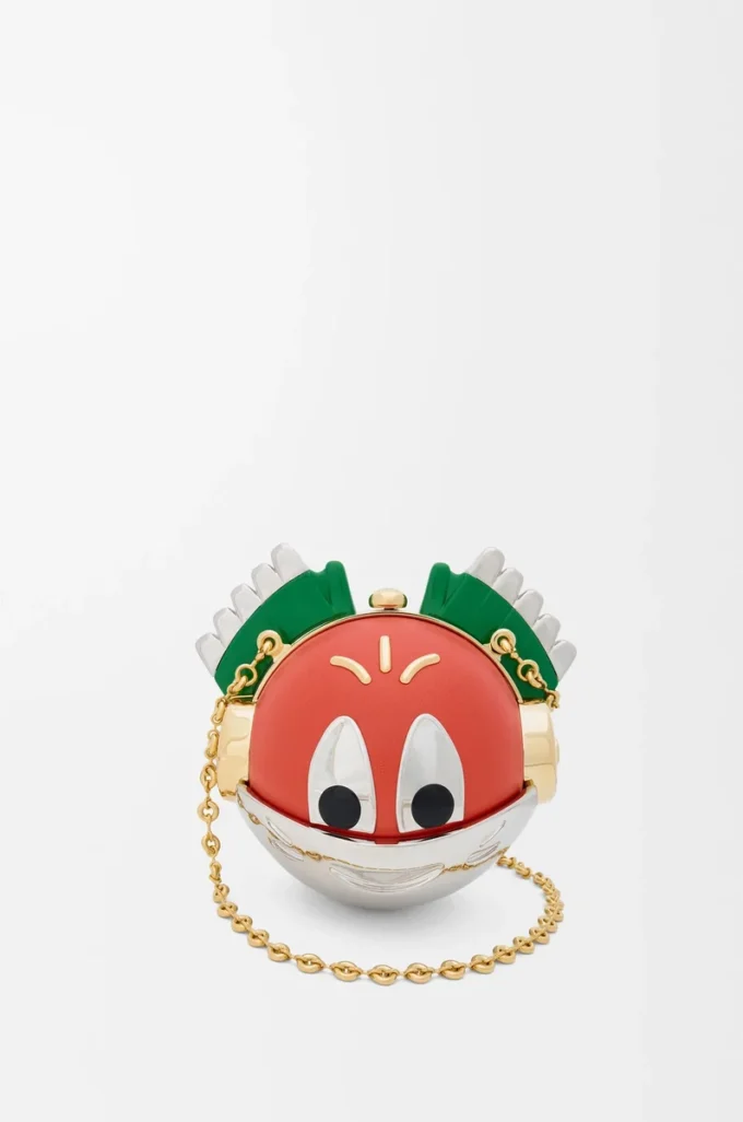 Knight Cat clutch in metal and nappa lambskin Sunrise Orange Knight Cat clutch in metal and nappa lambskin Sunrise Orange