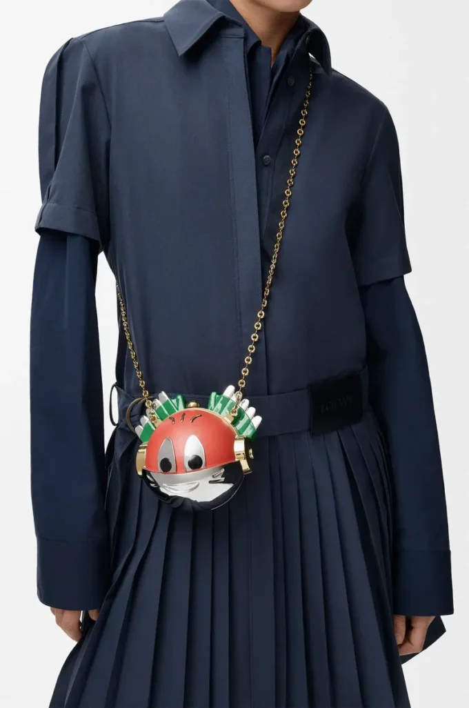 Knight Cat clutch in metal and nappa lambskin Sunrise Orange Knight Cat clutch in metal and nappa lambskin Sunrise Orange
