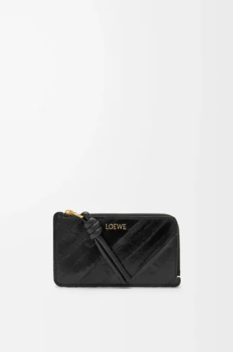 Knot coin cardholder in eel Black