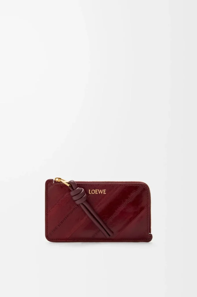 Knot coin cardholder in eel Dark Burgundy Knot coin cardholder in eel Dark Burgundy