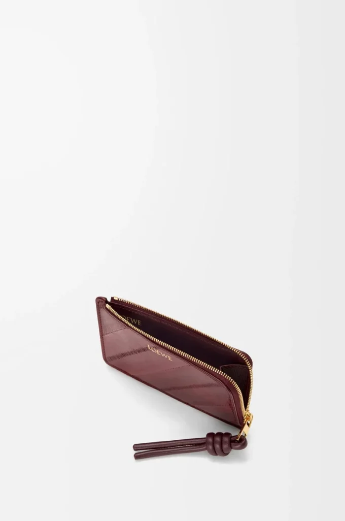 Knot coin cardholder in eel Dark Burgundy Knot coin cardholder in eel Dark Burgundy