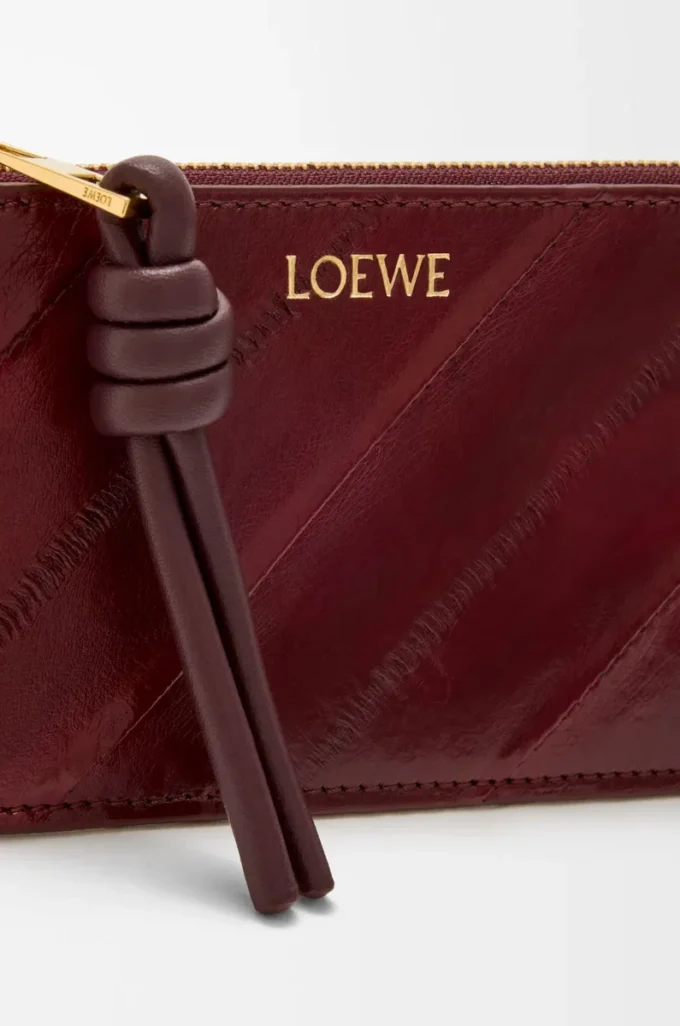Knot coin cardholder in eel Dark Burgundy Knot coin cardholder in eel Dark Burgundy