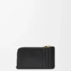 Knot coin cardholder in shiny nappa calfskin Black/Squirrel