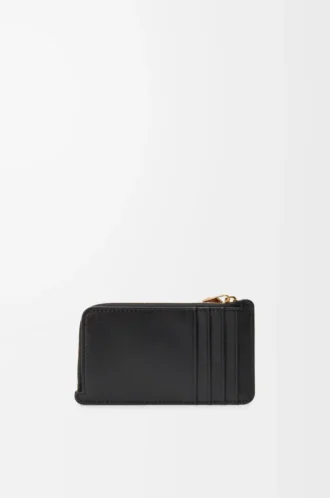 Knot coin cardholder in shiny nappa calfskin Black/Squirrel
