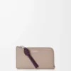 Knot coin cardholder in shiny nappa calfskin Clay/Plum
