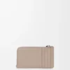 Knot coin cardholder in shiny nappa calfskin Clay/Plum