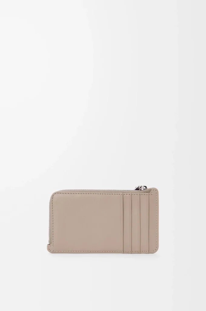 Knot coin cardholder in shiny nappa calfskin Clay/Plum