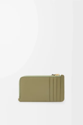 Knot coin cardholder in shiny nappa calfskin Eucalyptus/Deep Navy