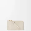 Knot coin cardholder in shiny nappa calfskin Light Oat