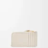 Knot coin cardholder in shiny nappa calfskin Light Oat