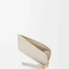 Knot coin cardholder in shiny nappa calfskin Light Oat