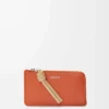 Knot coin cardholder in shiny nappa calfskin Maple/Papercraft