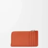 Knot coin cardholder in shiny nappa calfskin Maple/Papercraft