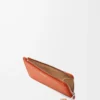 Knot coin cardholder in shiny nappa calfskin Maple/Papercraft