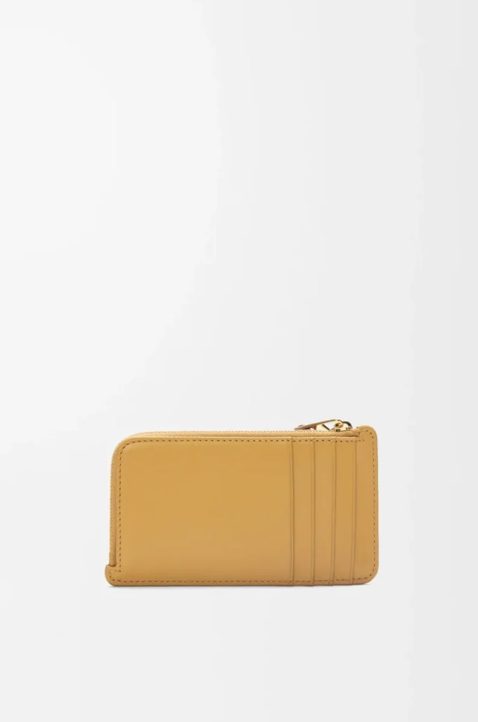 Knot coin cardholder in shiny nappa calfskin Sahara/Crimson Knot coin cardholder in shiny nappa calfskin Sahara/Crimson