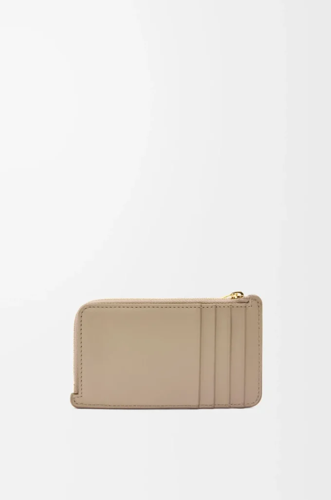 Knot coin cardholder in shiny nappa calfskin Sand/Tropical Green Knot coin cardholder in shiny nappa calfskin Sand/Tropical Green